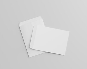 Blank white big envelope mockup on the empty background