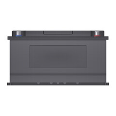 Car battery front view isolated on white background. Vector illustration.	