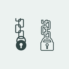 Locked padlock vector icon
