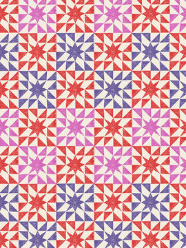 Blockprint quilt square design with star pattern