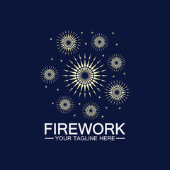 Obraz premium Firework Logo Design vector template