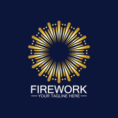 Fototapeta premium Firework Logo Design vector template