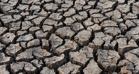 cracked ground for background.Detail close up of cracked soil showing dry conditions.