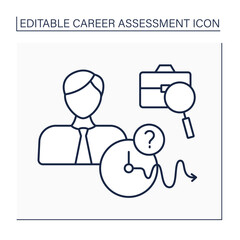 Work hours line icon. Routine. Require work hours for successful execution daily plan. Career assessment concept. Isolated vector illustration. Editable stroke 