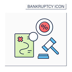 Pre-bankruptcy planning color icon. Transferring of non-exempt assets into exempt assets. Legally approved in court.Bankruptcy concept. Isolated vector illustration