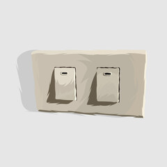 power switch realistic hand drawn vector and illustrations white background
