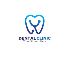 stethoscope dental clinic logo designs simple modern for medical service