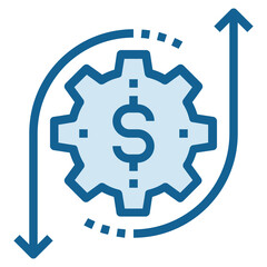 CROWDFUNDING ICON BLUE LINE COLOR . 