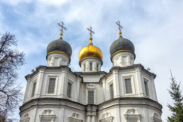 Fototapeta na wymiar Domes of the Cathedral of the Kazan Icon of the Mother of God