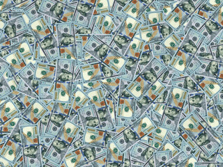 Fototapeta premium Hundred dollar bills illustration background