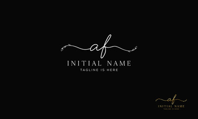 AF FA Signature initial logo template vector