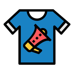 T SHIRT PRINTING ICON LINE COLOR .