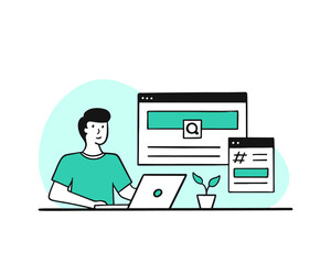  Search engine optimization analysis vector illustration