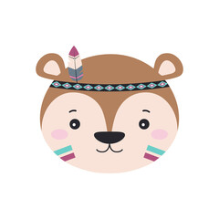 card with cartoon wild chipmunk, vector illustration