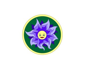 Illustration of flower with face