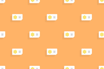 Background on the theme of mobile communications and the Internet. Seamless pattern from sim cards.