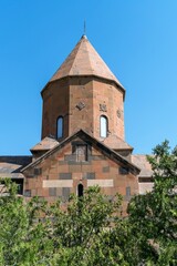 Fototapeta na wymiar Armenia, Khor Virap, September 2021. Side view of the Church of the Most Holy Theotokos in the monastery.