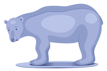 Stylized Polar Bear. Tundra Symbol. Arctic Winter Animal. Vector illustration in flat style. 