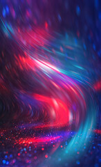 Dark abstract blurred background with bokeh. Multicolored blurred lights, glitter scattering, neon...