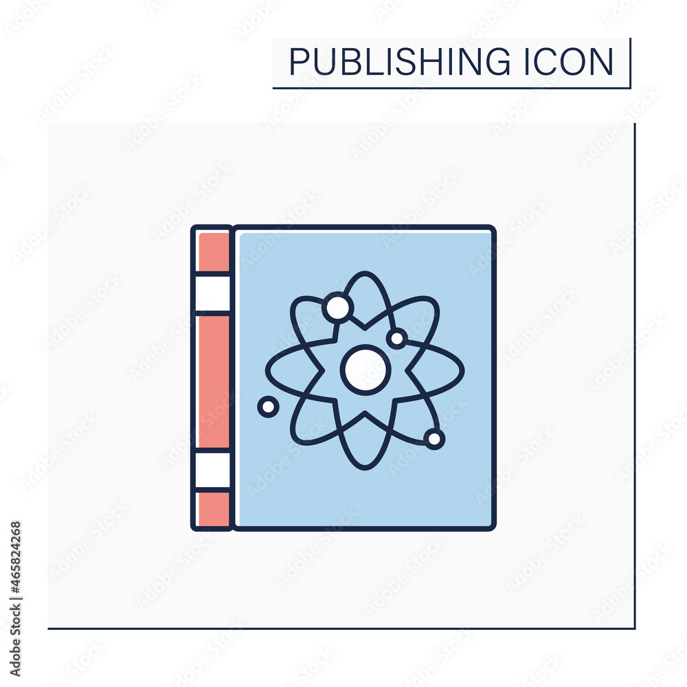 Poster non fiction color icon. book with realistic plot. truly story situations.publishing concept. isolate