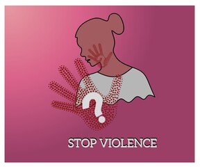 Vector against violence against women. Anti violence against women day logo. Vector design illustration.