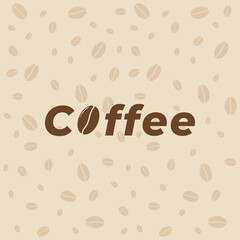 Coffee writing logo, label, emblem. Modern style. Vector illustration