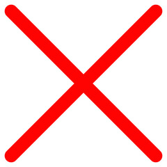 Red X as restriction, prohibition, barrier, error icon