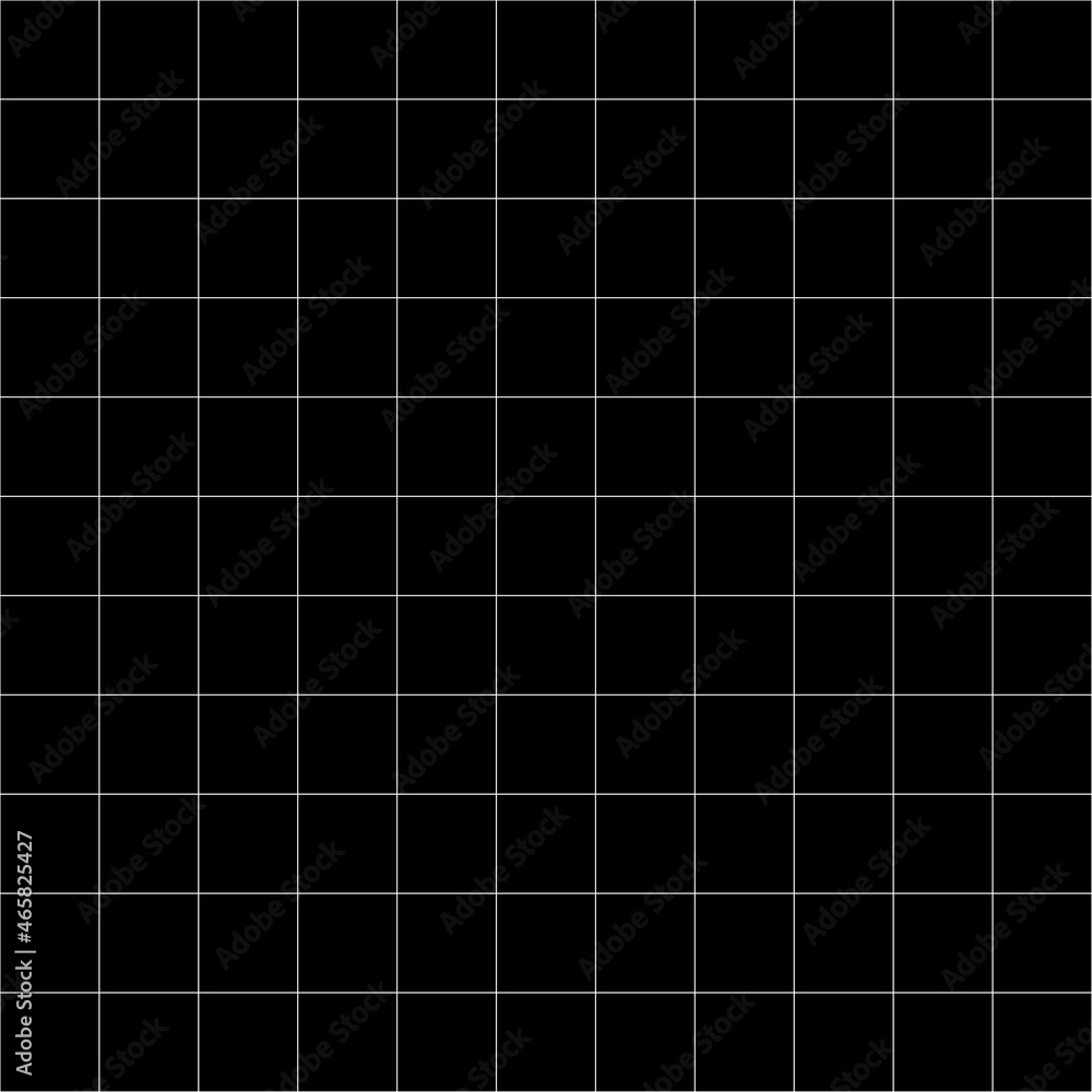 Poster Black and white grid, mesh. Seamlessly repeatable plotting, graph paper pattern, texture and background