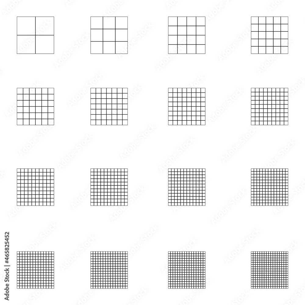 Leinwandbilder black and white grid, mesh. seamlessly repeatable plotting, graph paper pattern, texture and backgro