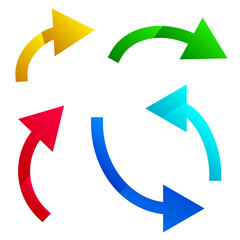 Curved, curvy colorful arrow elements
