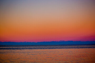 Sunset, Sea and Hills