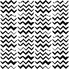 Hand drawn seamless pattern with zigzag line