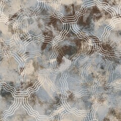 Seamless neutral and white grungy classic abstract surface pattern design for print. High quality illustration. Monochrome earth colored design with white pattern design overlay. Repeat graphic swatch