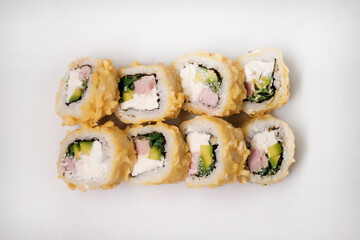 Sushi roll with cheese. Traditional Japanese cuisine.