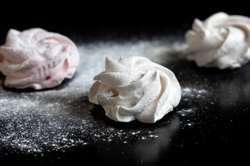 Marshmallow close-up on a black background