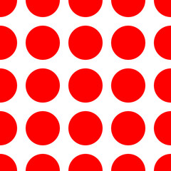 White seamless pattern with red circles