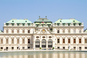 Vienna, Austria, July 24, 2021. The Belvedere Palace, in German Schloss Belvedere, is one of the largest Baroque palaces in Vienna