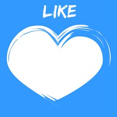 Blue background. Like. Heart background. Heart icon