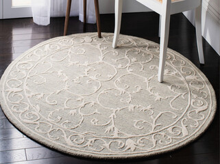 Modern multicolour rounded living area floor rugs interior rug texture design.