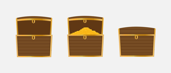 treasure chest. isolated on white background, Vector