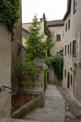 Narrow street in the old town of Steyr, Austria