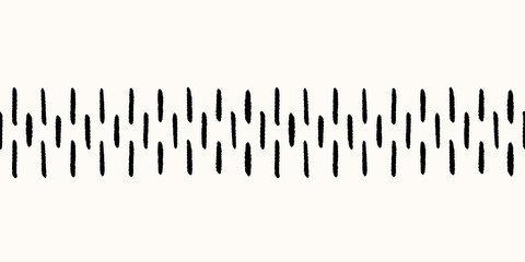 Black and white hand drawn stripes border pattern. Seamless vector illustration print design inspired by the tribal and ethnic boho carpets. Great for home wear, carpets and ethnic boho projects