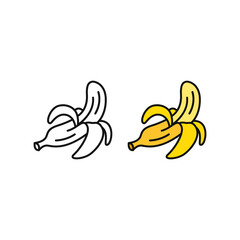 Banana icon flat vector illustration