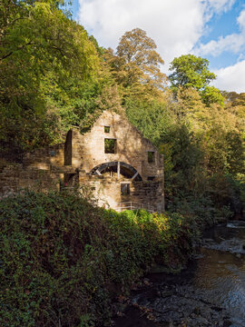Old water mill, Jesmodn Dene on the iver Ouseburn, Newcastle upon tyne, UK.