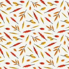 Seamless pattern with autumn leaves.