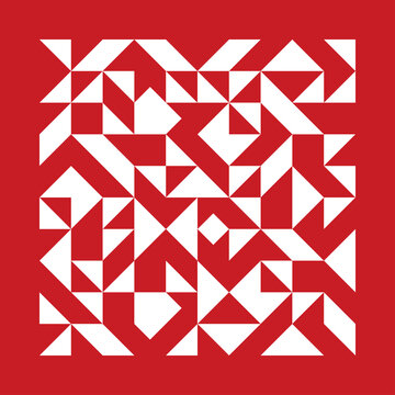 Red cover or card design. Geometric vector illustration.