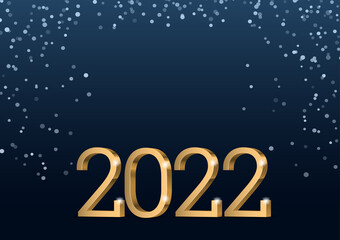 Vector text Design 2022. gold 3d numbers. Vector