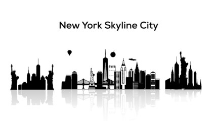 skyline new york city silhouette vector