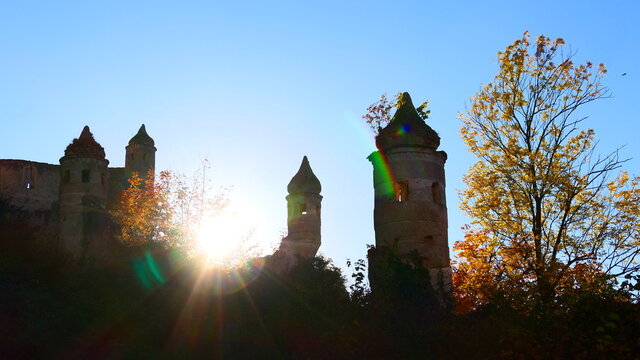 Sonnenuntergang auf Burg Seebenstein