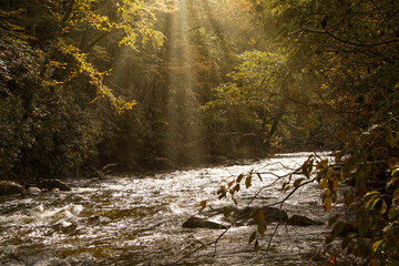Sun Rays on the Pigeon River